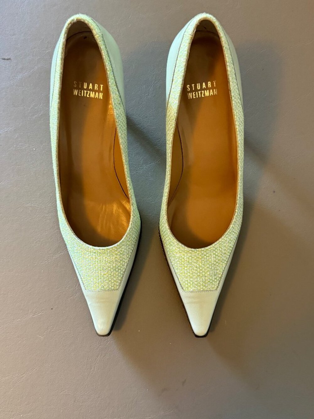 Stuart Weitzman Green Fabric Pump Heels